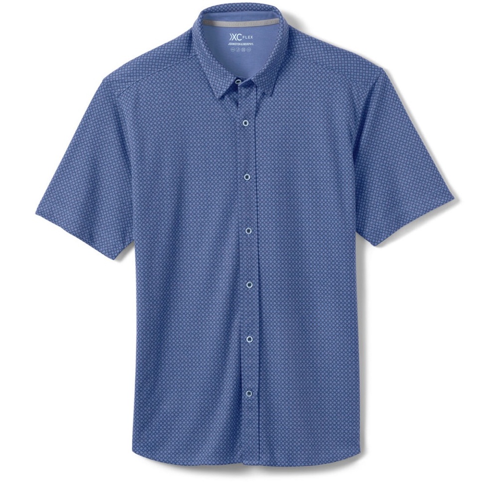 Johnson & Murphy XC Flex Heathered Blue Paisley Circle Print Size Large